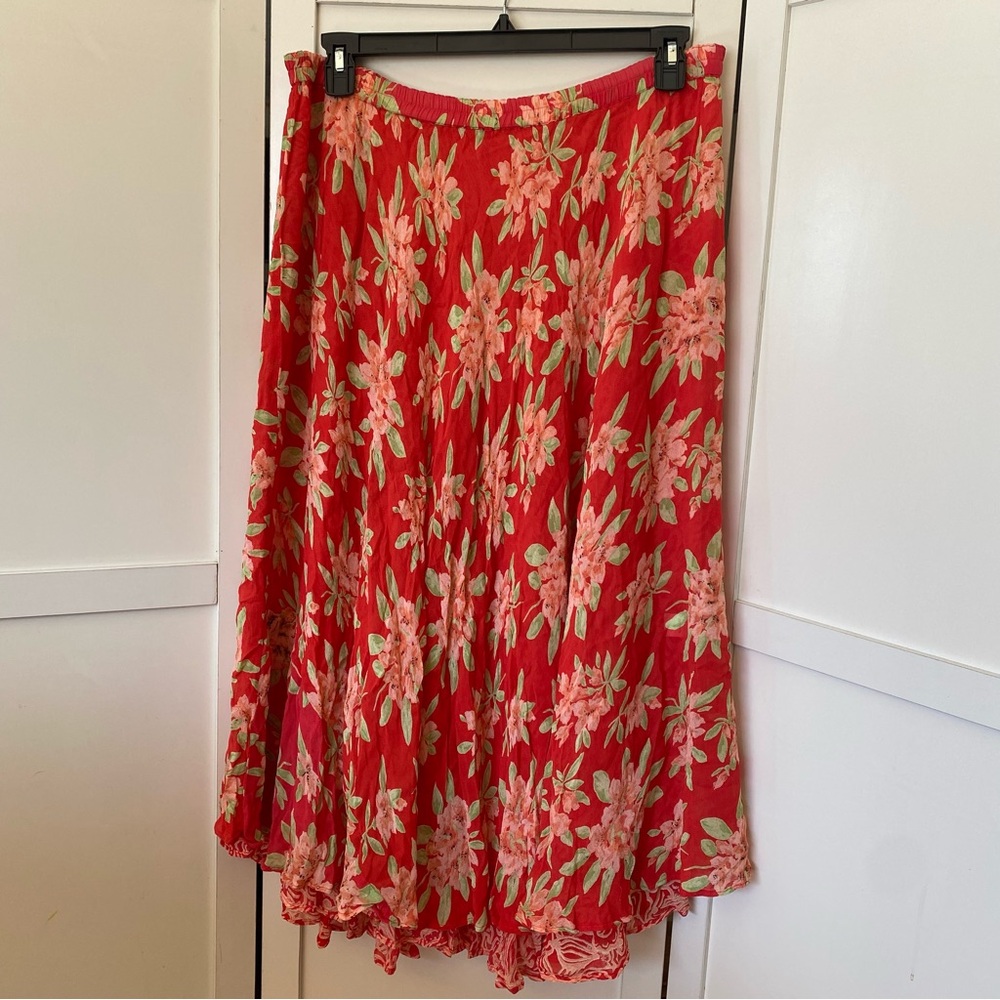 Coldwater Creek Women’s Reversible Flowy Skirt Size 2X Elastic Waist